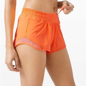 Perfect condition 2.5 inch orange hotty hot lululemon shorts